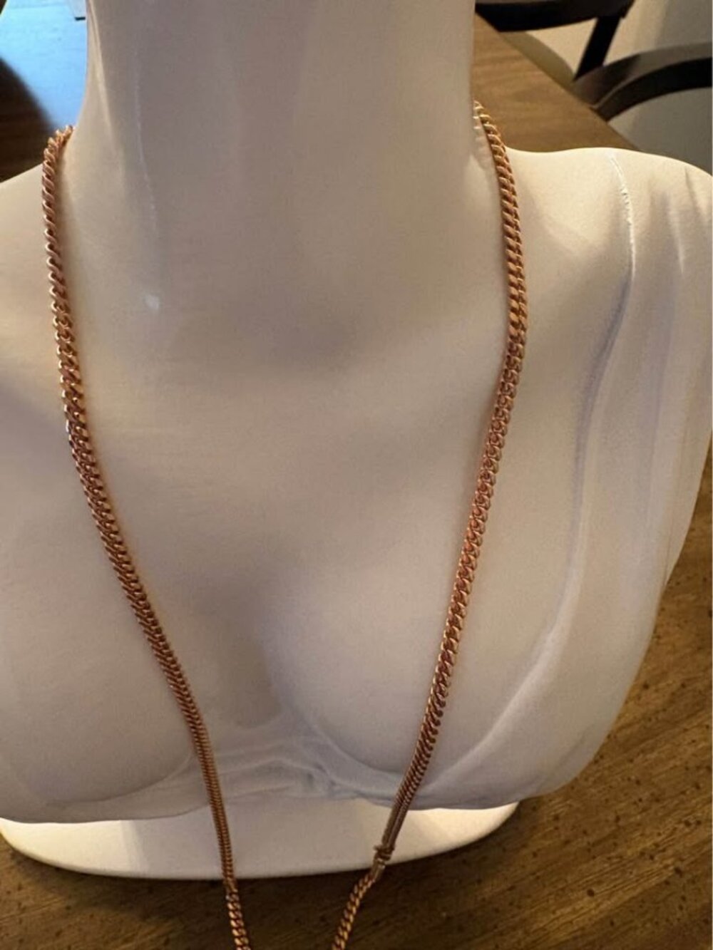 3.3mm Rose Gold Curb Link Chain Necklace - 24" 925 Sterling